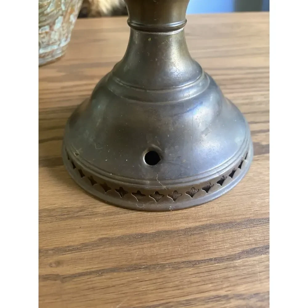 Antique Rayo Brass Oil Lamp Prepped To Be Electrified Brass Lamp Base